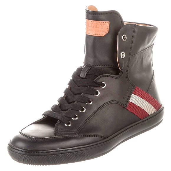 NWOB Bally Oldani Leather Lace- Up High Top Sneakers Men's Size US 6.5/ EU 5.5 - Picture 1 of 14